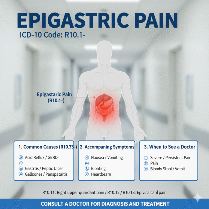 epigastric pain icd 10