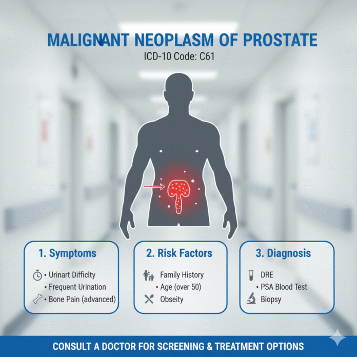 Malignant neoplasm of prostate icd 10